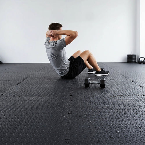 12-Tile EVA Rubber Foam Gym Mat Set 60x60cm – 2.5cm Thick Interlocking Fitness Flooring