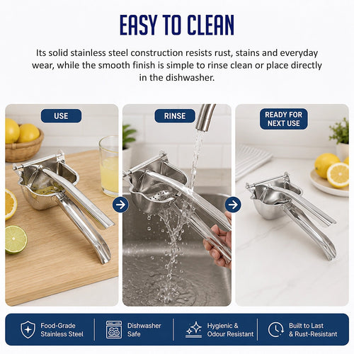 Stainless Steel Lemon Squeezer Manual Citrus Juicer Heavy Duty Hand Press for Lemons, Limes & Oranges