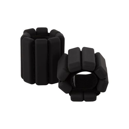 2-Piece Ankle & Wrist Weights – 1kg Pair Adjustable Workout Bangles (Black)