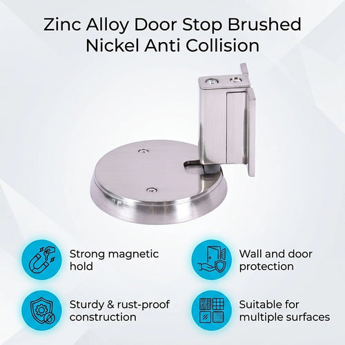 Zinc Alloy Door Stop Brushed Nickel Anti-Collision Wall Protector