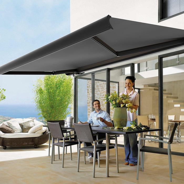 5.0 x 3.0m Grey Retractable Folding Arm Heavy Duty Cassette Awning