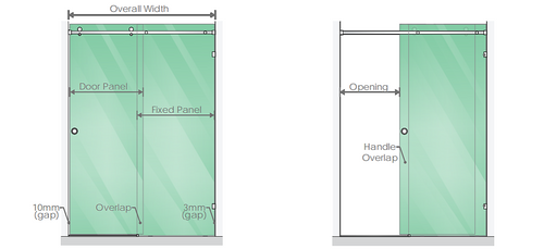 140x90cm Frameless Glass Sliding Corner Shower – With White Rail and U-brackets for Contemporary Bathrooms