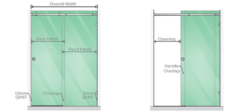 120x100cm Frameless Glass Sliding Corner Shower with Chrome Rail and Hardware