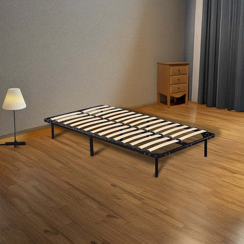 King Single Metal Bed Base with Slats – Heavy-Duty Steel Frame