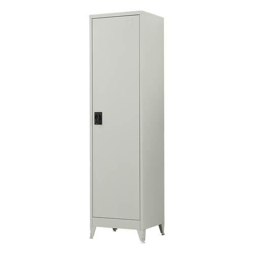 Single Door Metal Locker Cabinet - Grey with Legs