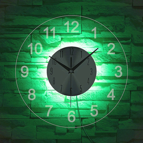 LED Light-Up Round Wall Clock with Remote – Modern Illuminated Timepiece