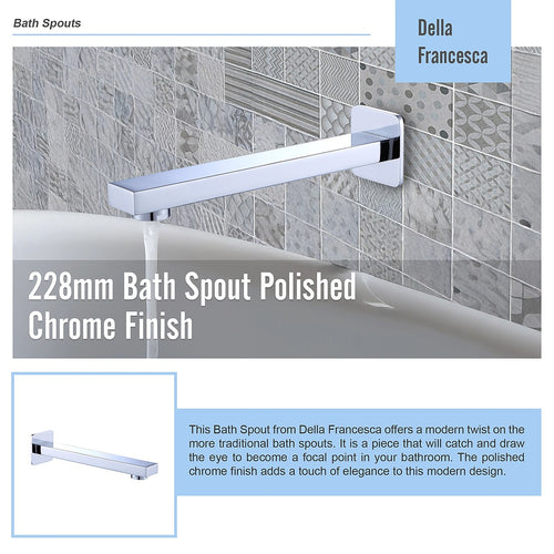 228mm Bath Spout Polished Chrome Finish
