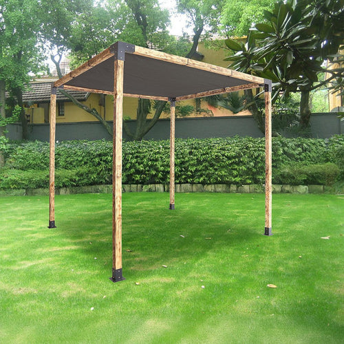Roof Pergola Gazebo Shed Matte Black Steel Single with Black Screen Brackets DIY Kits