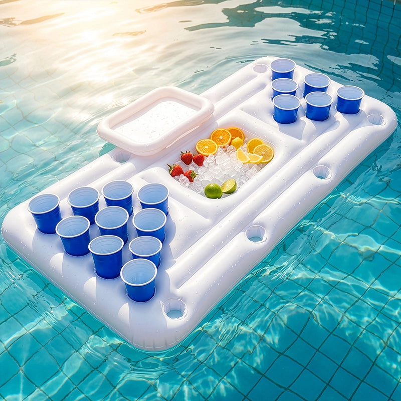 Big PVC Inflatable Beer Pong Raft Floating Pool Party Pong Game Table ...