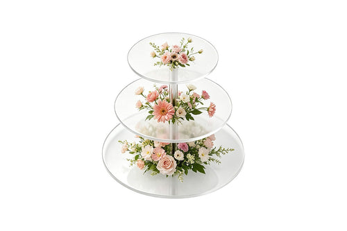3 Tier Acrylic Cake Stand Set Round Dessert Display Stand