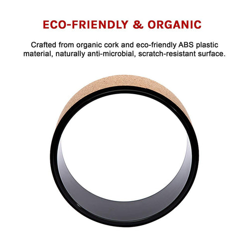 Yoga Pilates Wheel Cork Circle Prop Back Chest Hips Abdomen Stretch Roller