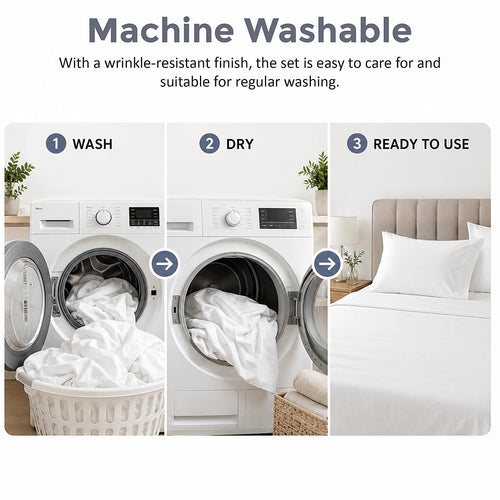 Queen 4 Piece Microfiber Sheet Set Deep Pocket White
