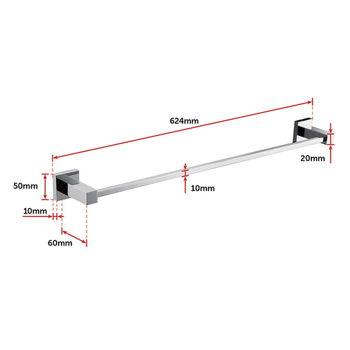 Classic Chrome Towel Bar Rail Bathroom