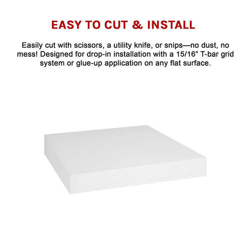 12pc 60x60cm Smooth PVC Drop Ceiling Tiles – Durable Panels for Office & Home