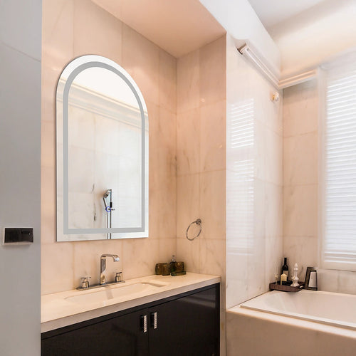 Arched LED Wall Mirror Bathroom Mirrors Makeup Anti-fog 600mm x 1000mm