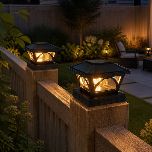 Solar Post Cap Lights - 2-Pack for Decks, Fences & Garden Posts