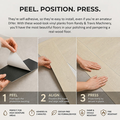 Self Adhesive Vinyl Floor Tiles Peel & Stick Flooring Light Grey Oak 16 Pack 2.3m²