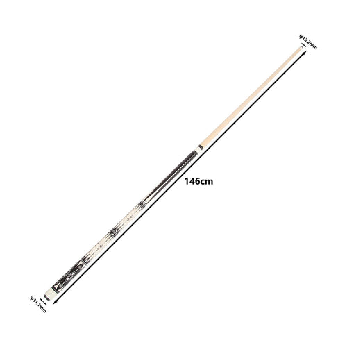 57in 2-Piece Wood Pool Cue Stick 19oz with Carry Bag