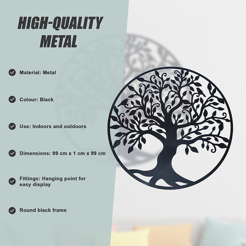 99cm Wall Art Hanging Metal Iron Sculpture – Garden or Home Decorative Feature Piece