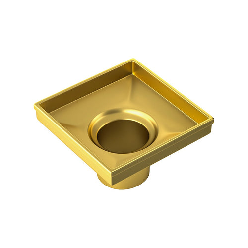 10 x 10cm Square Shower Drain with Tile Insert Grate – Gold Stainless Steel