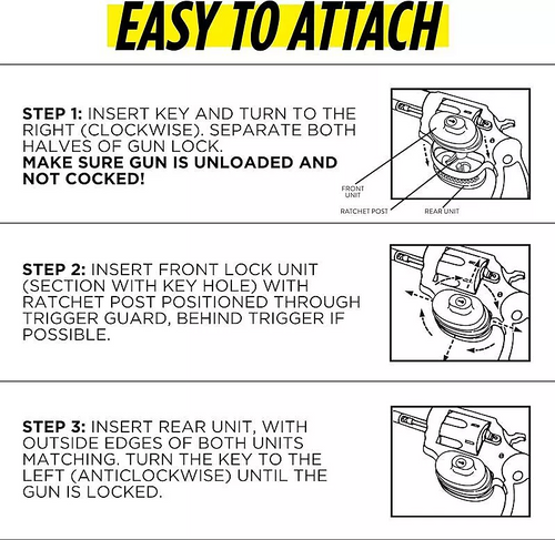 6pcs Keyed Alike Trigger Locks – Gun Safety Lock Set for Pistol, Rifle & Shotgun