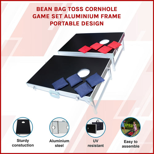 60 x 90cm Portable Cornhole Bean Bag Toss Set – Aluminium Frame