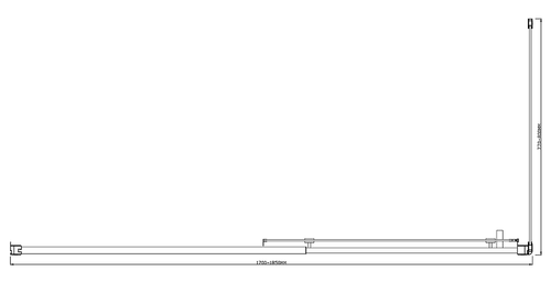 150mm Adjustable (1850x800mm) Single Door Sliding Glass Shower Screen with Shower Handle Style 3 - Chrome