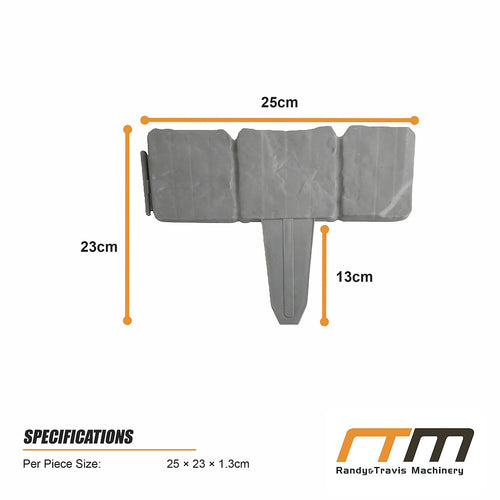 Garden Edging Border 10m 40 Pack Stone-Look PP Plastic Stakes