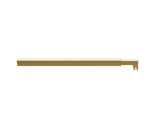 Frameless Shower Screen 120 x 210cm | Curved Glass, Gold Square Stabilising Bar + Wall F-Bracket