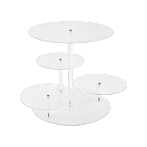 4 Tier Acrylic Cupcake Stand 30cm Clear Dessert Display Tower