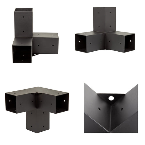 DIY Pergola Kit – Single Wall Mount with Black Screen Set with Brackets