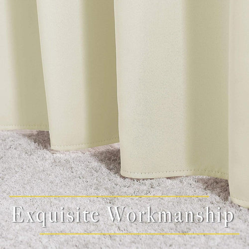 Cream 2X Blockout Curtains Blackout Window Curtain Draperies Pair Eyelet for Bedroom 132 x 160cm