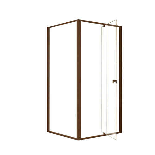 Semi-Frameless Shower Screen – Dust Brown, Front: (98~106)x195cm, Side: (89~92)x195cm