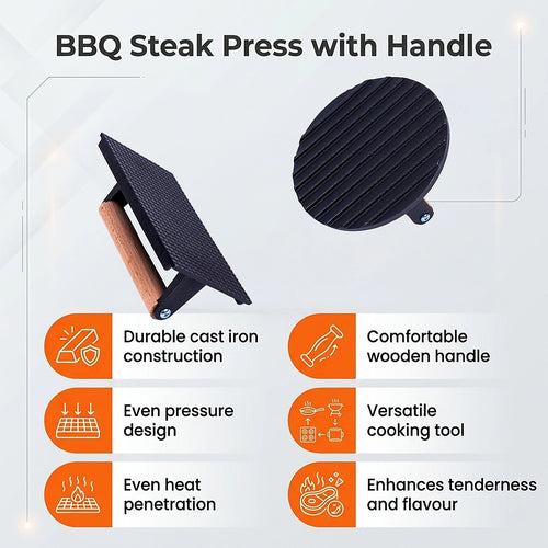 Heavy Duty BBQ Steak Press with Heat-Resistant Handle Grill Tool