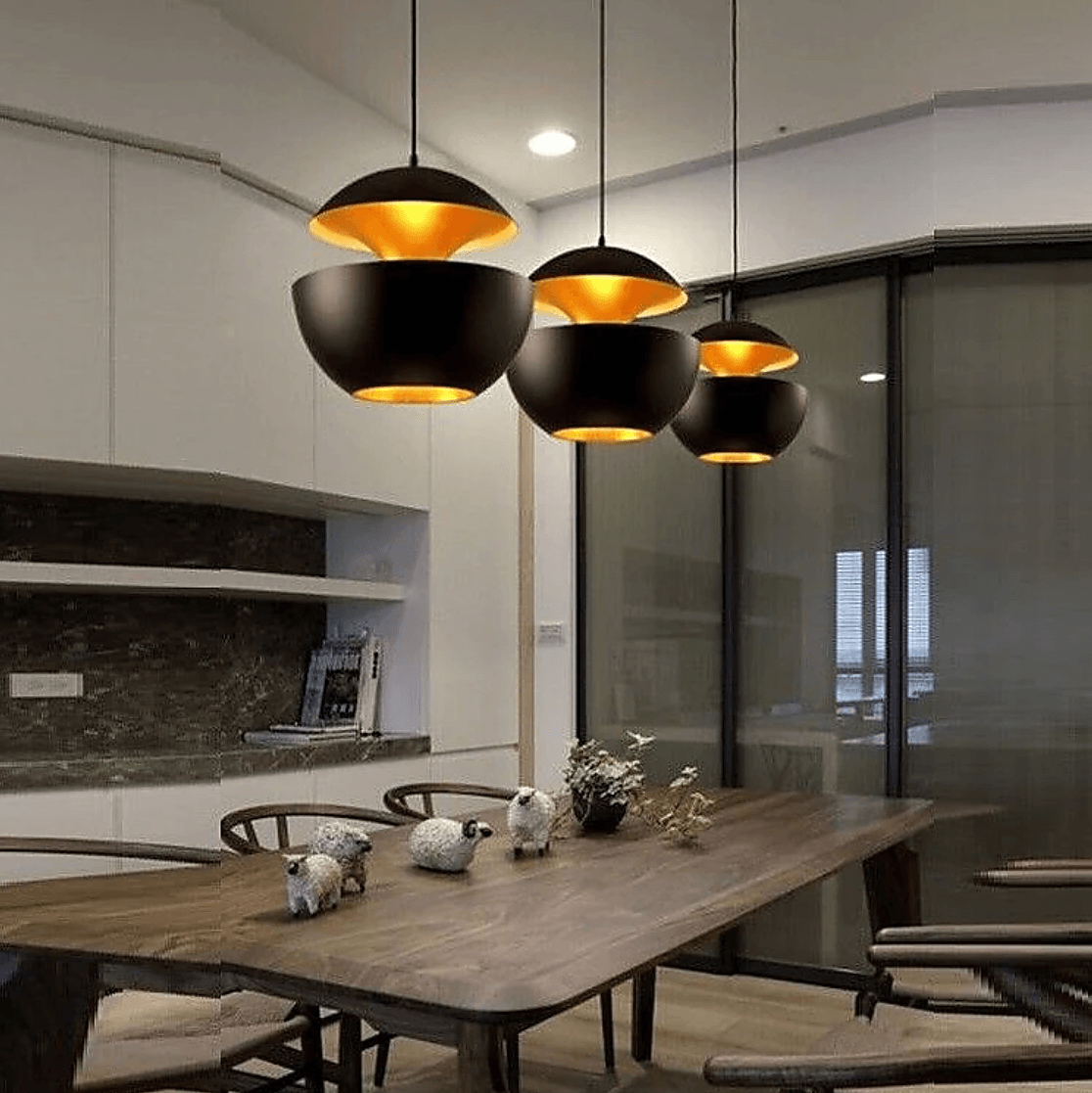 Black LED Pendant Lamp 35cm Modern Ceiling Light – Australia