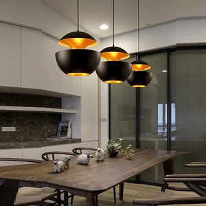 35cm Modern Home Office Restaurant Pendant Lamp LED Chandelier Ceiling Hanging Light in Black