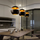 25cm Modern Home Office Restaurant Pendant Lamp LED Chandelier Ceiling Hanging Light in Black
