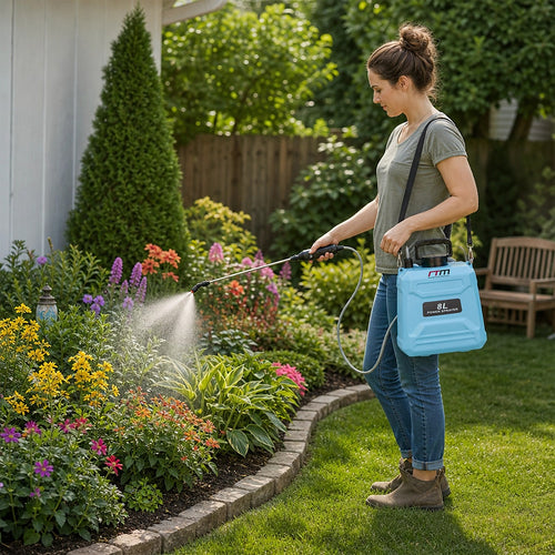 8L Battery Powered Garden Sprayer Electric Pressure Spray Tank with Extendable Wand for Watering, Fertiliser & Garden Care