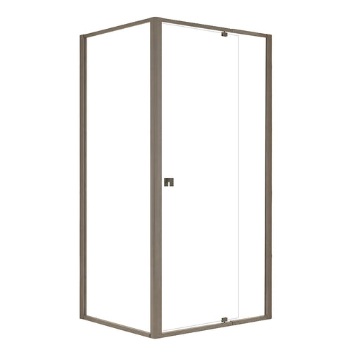 Semi-Frameless Shower Screen – Gunmetal, Front: (114~122)x195cm, Side: (89~92)x195cm