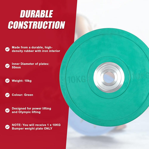 10kg PRO Olympic Rubber Bumper Weight Plate