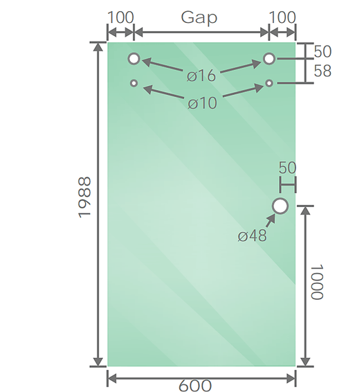 120x100cm Frameless Glass Sliding Corner Shower with White Rail and Hardware