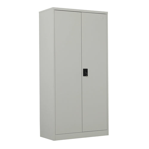 Double-Door Metal Cabinet with 4 Shelves – Office, Garage, or Home Storage in Grey without Legs