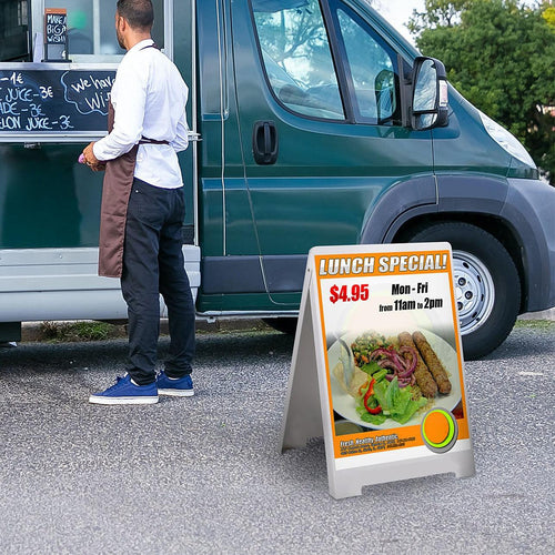 Double Side Sidewalk A-frame Sign Sandwich Board holds Graphic Plastic Panels