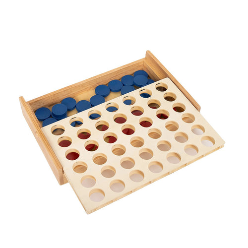 Wooden 4 in a Row Game Classic Family Board Game
