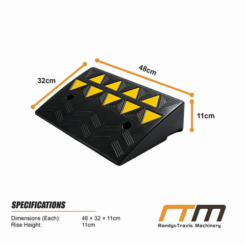 Rubber Curb Ramp 2 Pack 11cm Driveway Threshold Ramps