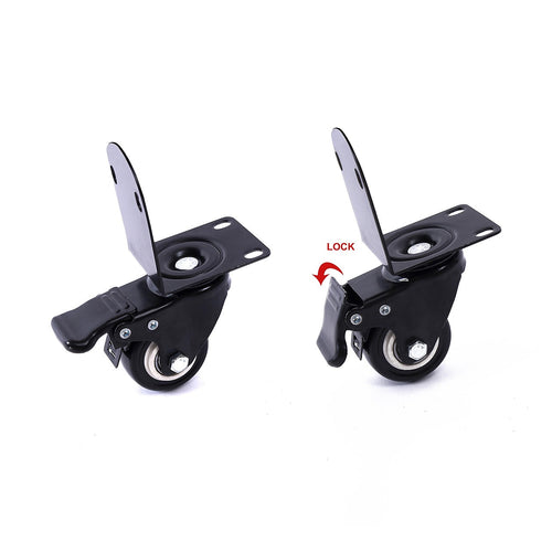 Side Mount Caster Wheels L-Shaped Heavy Duty PVC Set of 4