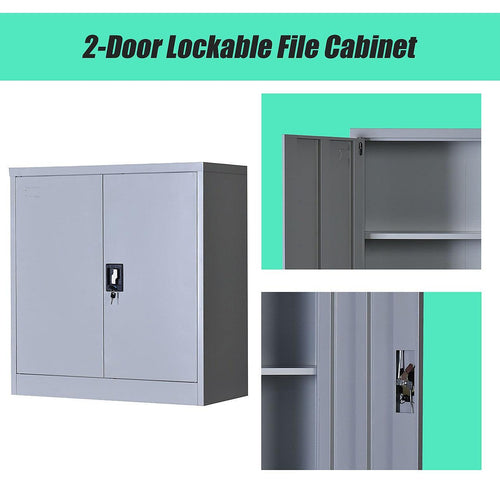 Two-Door Shelf Office Gym Filing Cabinet Safe Storage Locker