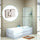 120cm Frameless Glass Bath Screen with Brass Brackets - Nickel