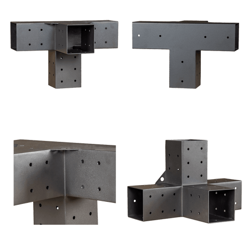 Roof Pergola Gazebo Shed Matte Black Steel Double Wall Mount Brackets DIY Kits