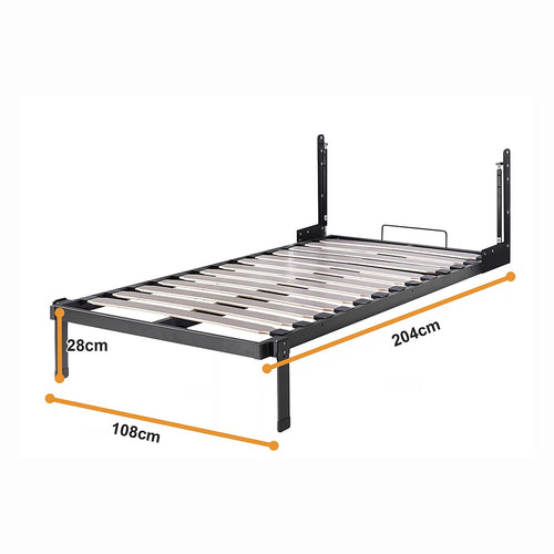 King-single DIY Wall Bed Hardware Kit with Silver handle – Frame & Mechanism for Custom Build